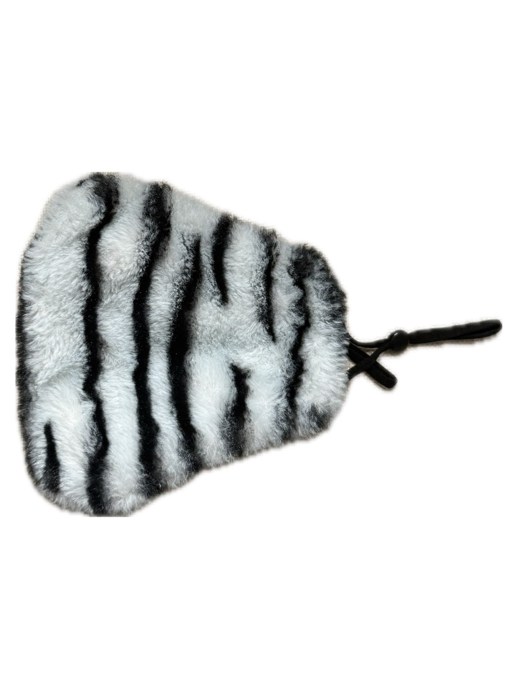 Zebra Print Faux Fur Face Mask – Reusable Fashion Accessory